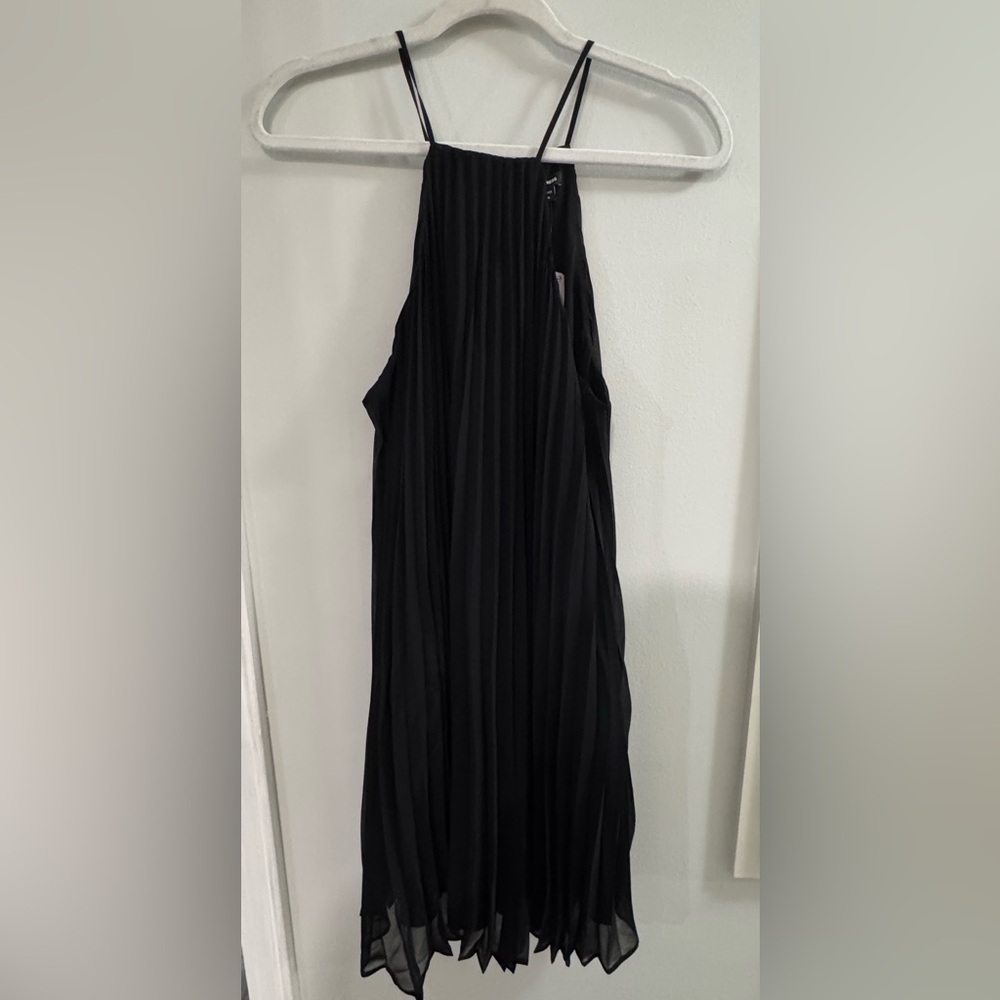 Express Black Pleated Backless Dress - Picture 4 of 6
